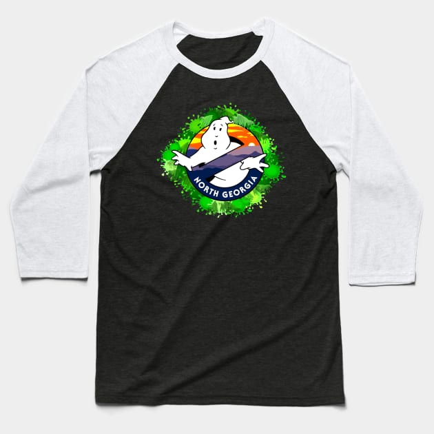 North Georgia Ghostbusters Slime background logo Baseball T-Shirt by NGGB